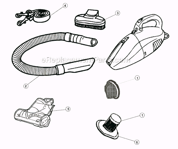 Page A Diagram and Parts List for M08225X  Dirt Devil Hand Vacuum